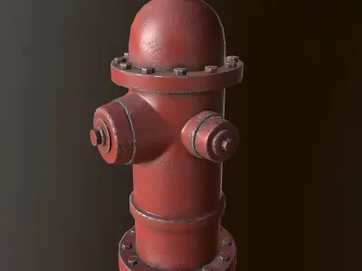 Fire Hydrant - PBR Game Ready Low-poly 3D model