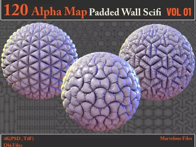 120 Alpha Maps Padded Wall SCIFI Texture