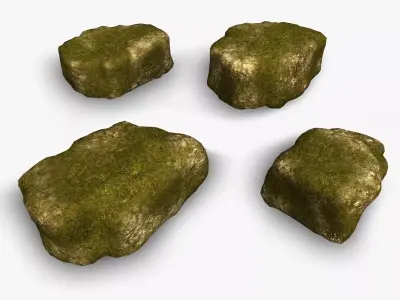Cave Platform 3 - Moss 3 Low-poly 3D model