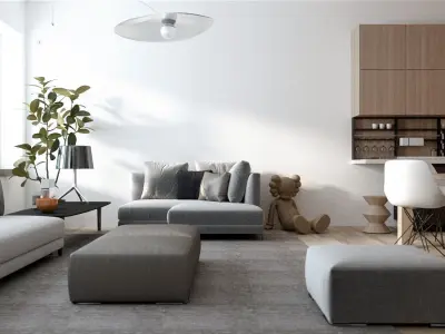 living room 3D model 122