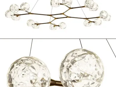 Horus chandelier with balls hanging from it 3D model