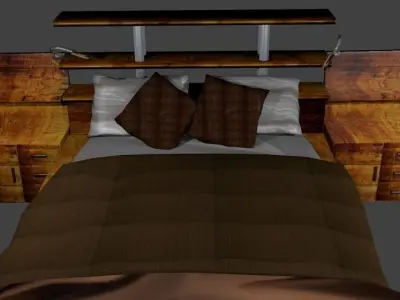 Bed Modern Design Low-poly 3D model