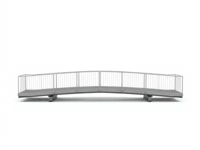 Curved Modular Walkway Bridge I model pack Low-poly 3D model