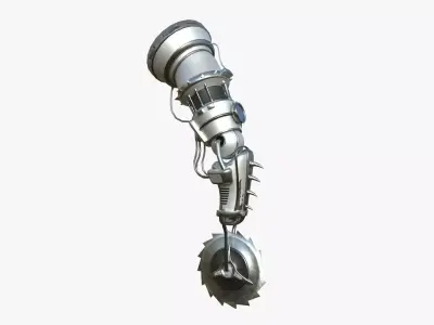 Robotic Arm A02 Bright Steel - Character Design SciFi Low-poly 3D model