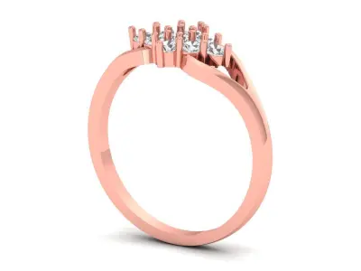 Solitaire Engagement Women Rings Tiny Ring 3D print model