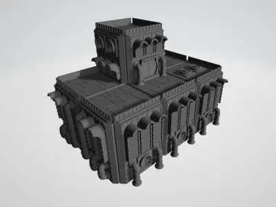 MODULAR INDUSTRIAL BUILDING TERRAIN MAKER 8 - 10MM SCALE 3D print model