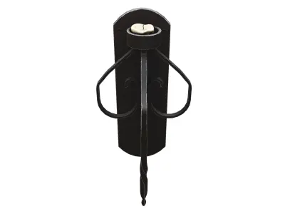 Medieval Torch Low-poly 3D model 9