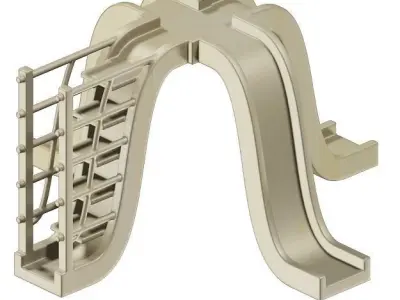 Wooden Outdoor Kids Equipment 3D model