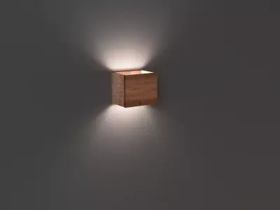 Wooden Wall Lamp Indoor Outdoor Vintage  3D model