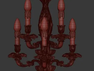 vintage wall lamp 2 Low-poly 3D model