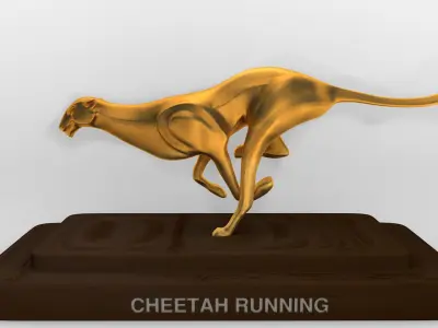 Leopard Running Sculpture  V1- 3D printable sculpture 3D print model