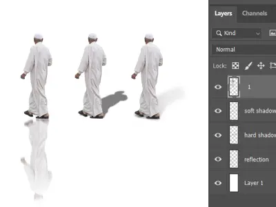 4 PNG and PSD Arabian people Full HD CUTOUT Sample Free 3D model