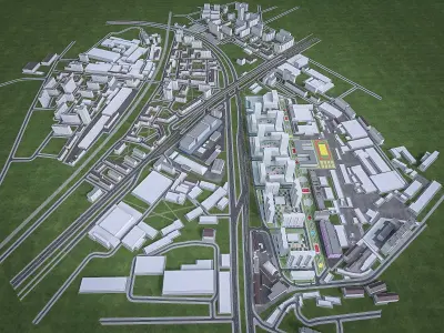 Urban Area 01 Low-poly 3D model