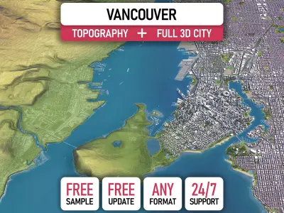 Vancouver - 3D City Topography Terrain 3D Model Pack