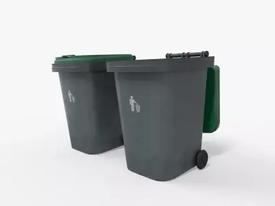 Trash Can Low-poly 3D model