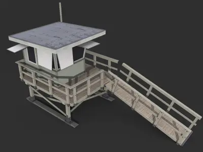 Lifeguard Tower Low-poly 3D model