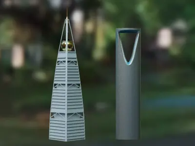 Faisaliah tower and mamlaka tower Low-poly 3D model