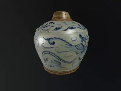 Set of historical vases Low-poly 3D model