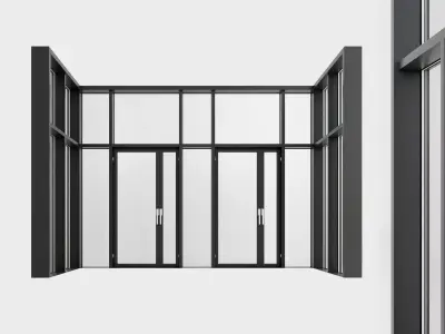 Panoramic windows Door Entrance 8 Low-poly 3D model