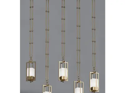 NOUT 5 LANTERNS GOLD PENDANTS 3D model