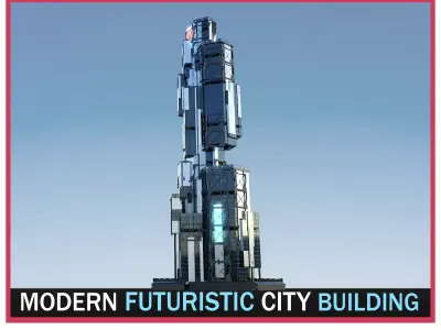 Futuristic Future Modern City Building Skyscraper 16 3D model