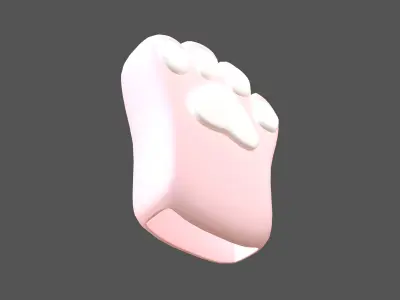 Cat Paw Glove v1 006 Low-poly 3D model