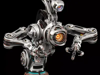 Sci-Fi Assembly Robot 2 - Rigged 3D model