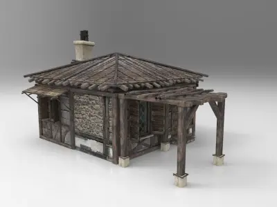 Medieval house fantasy 01 Low-poly 3D model