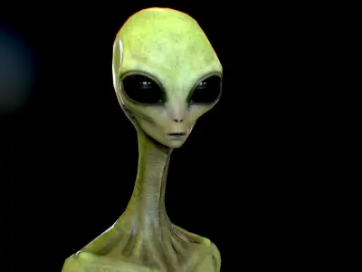 Realistic Alien 6 tall Low-poly 3D model
