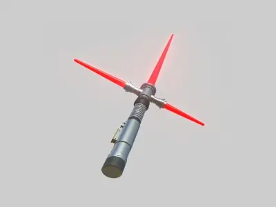 Star Wars Lightsaber Crossguard 01 Red - SciFi Weapon Low-poly 3D model