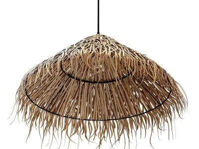 BRAIDED SEA GRASS HANGSTRAW  chandelier natural 3D model