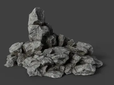 Rock 6-7 Low-poly 3D model