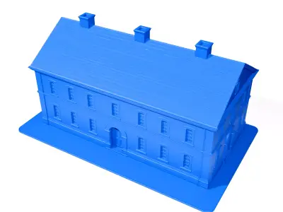 Train station building 3D print model