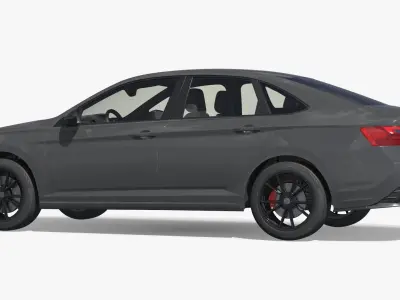  Urban Sport Sedan Vehicle Black Rigged for Cinema 4D 