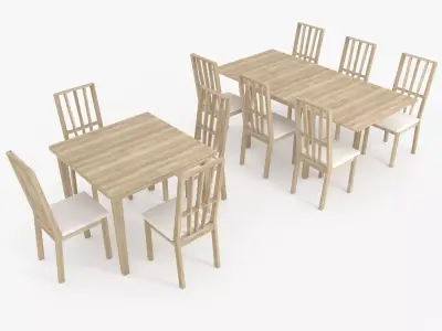 Table and chair furniture set - lowpoly Free low-poly 3D model