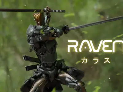 Low Poly  Robot - Raven Low-poly 3D model