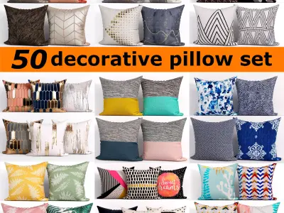 50 Decorative set pillow 3D model