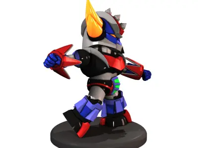 Chibi Goldorak-STL 3MF Multicolor File 3dprint 3D print model