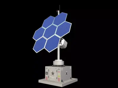 Space Solar Energy System Low-poly 3D model
