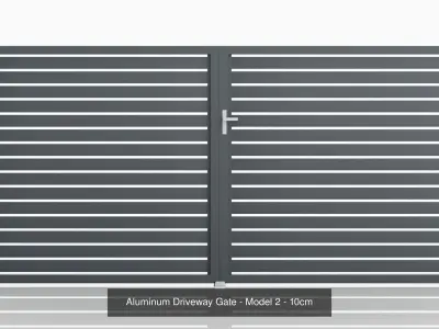 Aluminum Fence Model 2 10cm 3D Model Pack