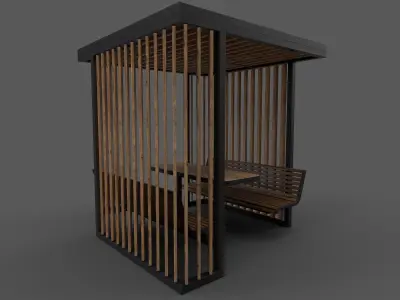 Outdoor shelter Low-poly 3D model