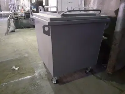 Large Wheeled Garbage Bin 1100L with Lid 3D model