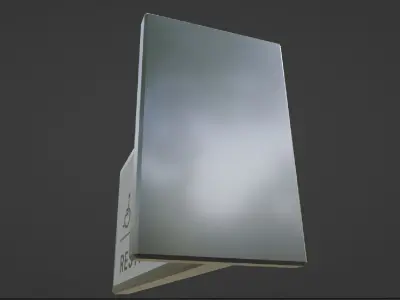 Restroom Sign Low Poly  Low-poly 3D model