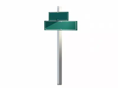 Street Sign Post Low-poly 3D model