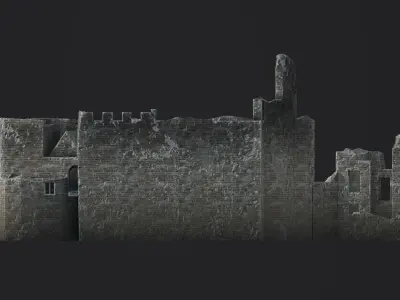 Berry Pomeroy Castle Low-poly 3D model