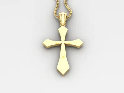 Light Gold 18K Cross Pendant 2CP032 3D print model