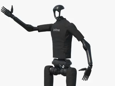  Unitree Robot Humanoid with Dexterous Hands Rigged for Cinema 4D 