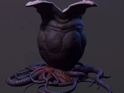 Alien egg Low-poly 3D model