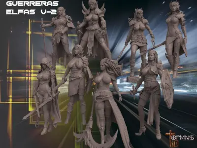 ELF WARRIORS ROLL GAMES 3D print model