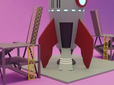 Sci-Fi Spaceship Low-poly 3D model by icepun - Low-poly